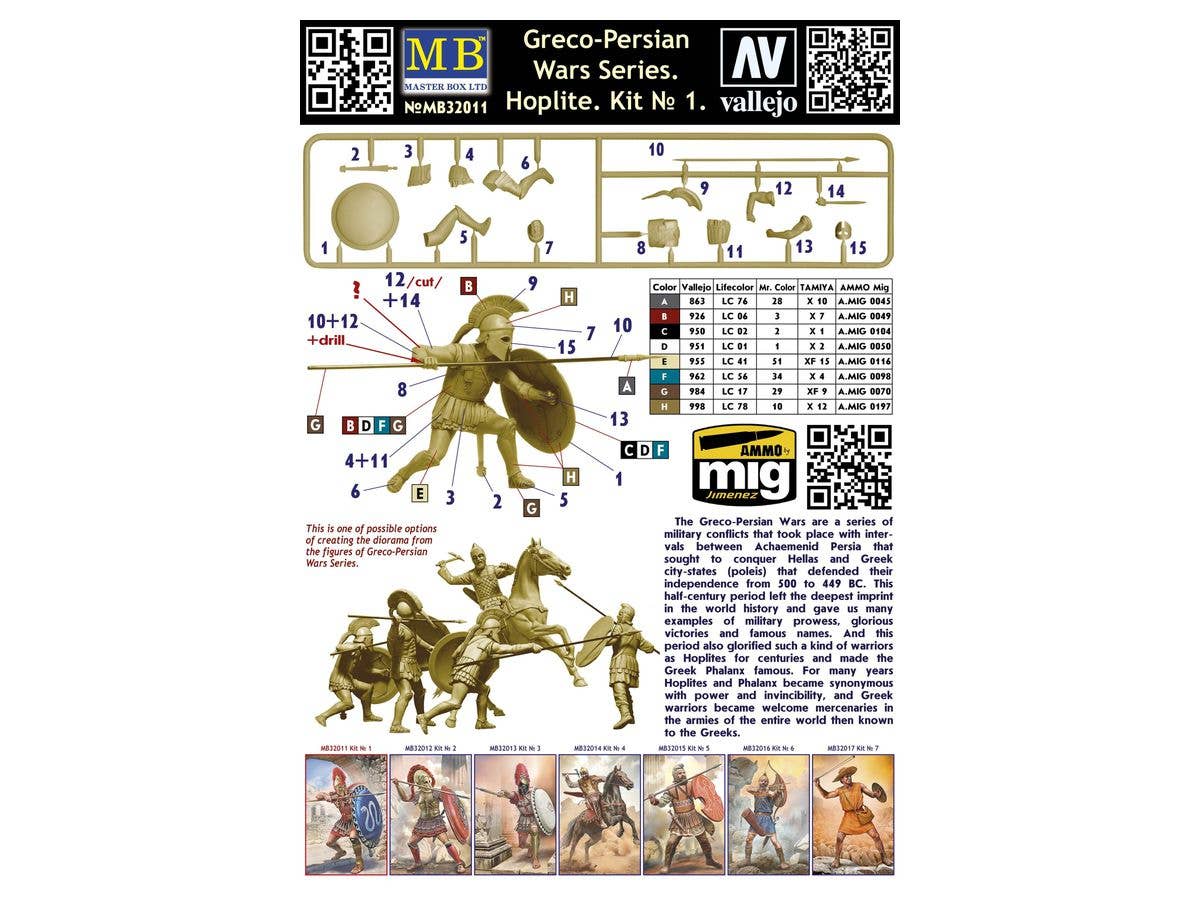 Master Box 1/32 Greco-Persian Wars Series Hoplite Kit No 1 | 4820113082504