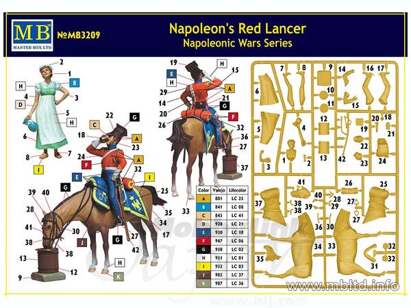 MASTER BOX 1/32 Napoleon's Red Lancer, Napoleonic Wars Series | 4820113081200
