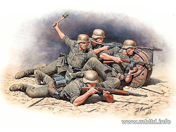 MASTER BOX 1/35 German Infantry Defense, Eastern Front Battle Series, Kit No.1 | 4820113080678