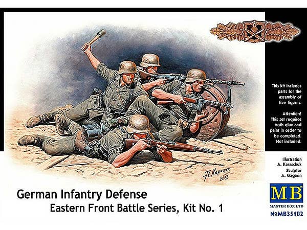 MASTER BOX 1/35 German Infantry Defense, Eastern Front Battle Series, Kit No.1 | 4820113080678