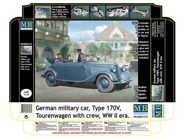 MASTER BOX German military car, Type 170V, Tourenwagen with crew, WW II era | 4820113080562