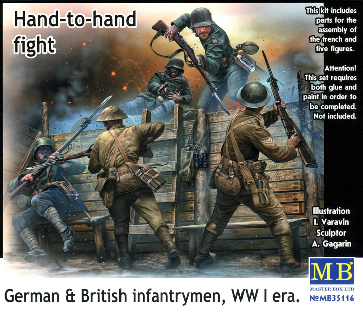 MASTER BOX 1/35 Hand-to-hand fight, German & British infantrymen, WW I era | 4820113080746