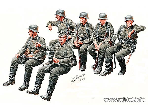 MASTER BOX 1/35 German Infantry 'Off to the front' Vehicle riders, WW II Era | 4820113080951