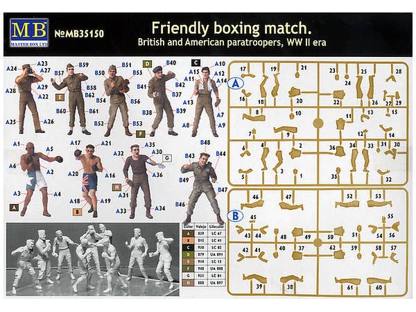 MASTER BOX 1/35 Friendly boxing match. British and American paratroopers, WW II era | 4820113081088