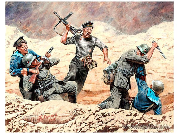 MASTER BOX 1/35 Soviet Marines and German Infantry, Hand-to-hand Combat, 1941-1942. Eastern Front Battle Series, Kit No.2 | 4820113081101