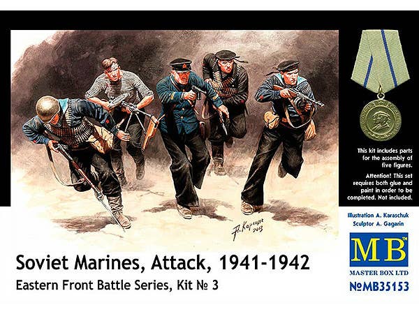 MASTER BOX 1/35 Soviet Marines, Attack, 1941-1942. Eastern Front Battle Series, Kit No.3 | 4820113081118