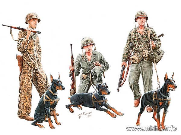 MASTER BOX 1/35 Dogs in service in the US Marine Corps, WW II era | 4820113081132