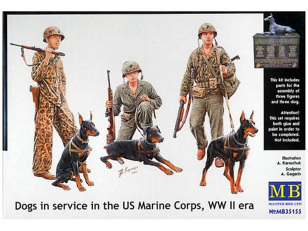 MASTER BOX 1/35 Dogs in service in the US Marine Corps, WW II era | 4820113081132