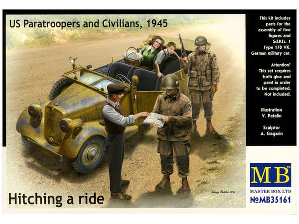 MASTER BOX 1/35 Hitch on the road. US Paratroopers and Civilians | 4820113080784