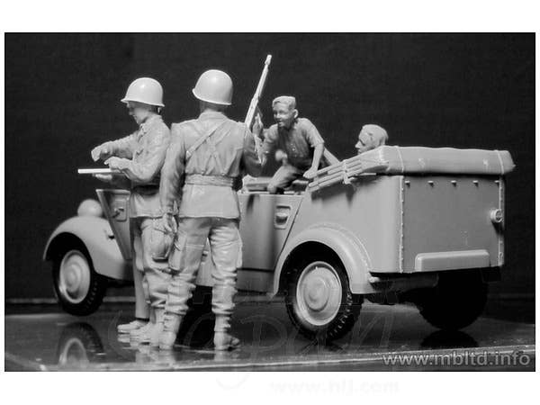 MASTER BOX 1/35 Hitch on the road. US Paratroopers and Civilians | 4820113080784