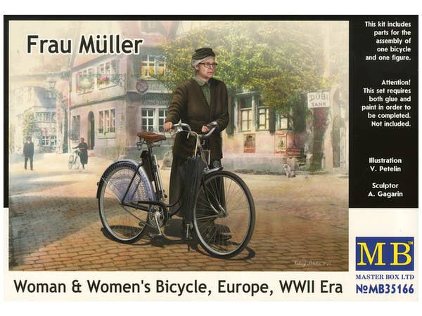 MASTER BOX Frau Mller. Woman & Women's Bicycle, Europe, WWII Era | 4820113081309