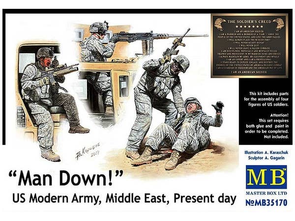 MASTER BOX 1/35 Man Down US Modern Army, Middle East, Present day | 4820113080814