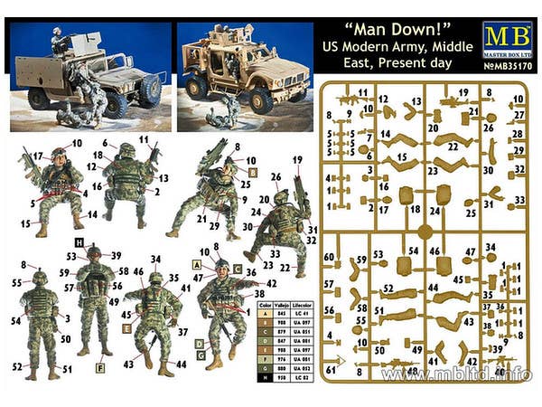 MASTER BOX 1/35 Man Down US Modern Army, Middle East, Present day | 4820113080814