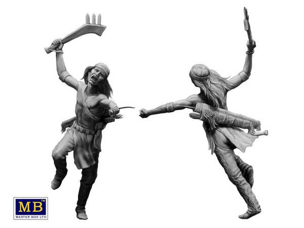 MASTER BOX 1/35 Indian Wars Series, kit No. 2. Tomahawk Charge | 4820113081163