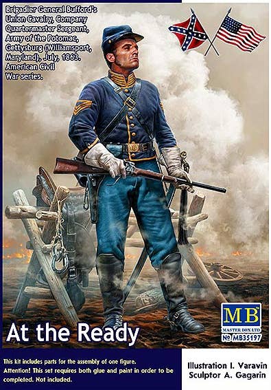 MASTER BOX 1/35 At the Ready. Brigadier General Bufford's Union Cavalry, Company Quartermaster Sergeant, Army of the Potomac, Gettysburg (Williamsport, Maryland), July, 1863. American Civil War series | 4820113082115