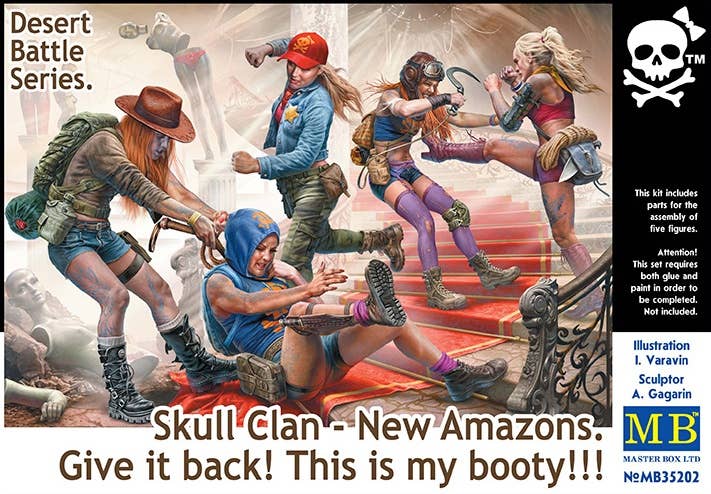 MASTER BOX 1/35 Post-apocalyptic fiction. Desert Battle Series. Skull Clan - New Amazons. Give it back This is my booty | 4820113082191