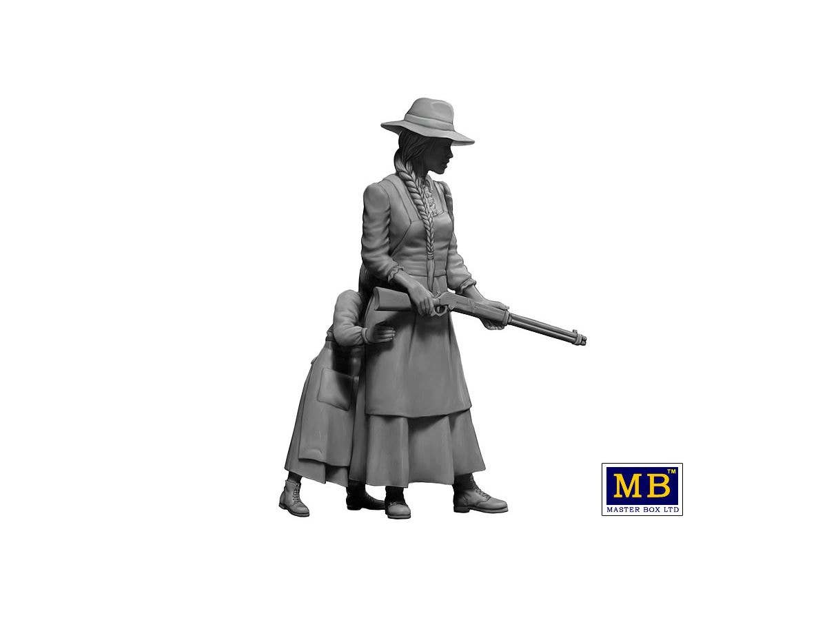 MASTER BOX 1/35 Outlow. Gunslinger series. Kit No. 1. Marshal Tom Tucker, Molly and Rebecca Hanson | 4820113082207