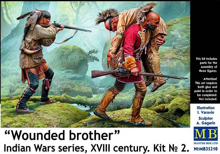 MASTER BOX 1/35 'Wounded brother'. Indian Wars series, XVIII century. Kit No. 2 | 4820113082283