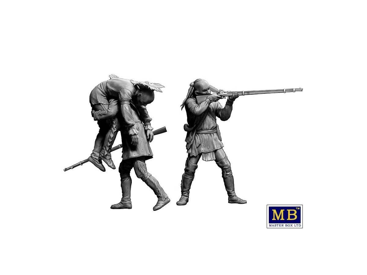 MASTER BOX 1/35 'Wounded brother'. Indian Wars series, XVIII century. Kit No. 2 | 4820113082283