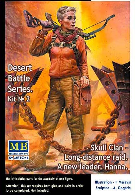MASTER BOX 1/35 Post-apocalyptic fiction. Desert Battle Series. Skull Clan Long-distance raid. Kit No2. A new leader. Hanna | 4820113082337
