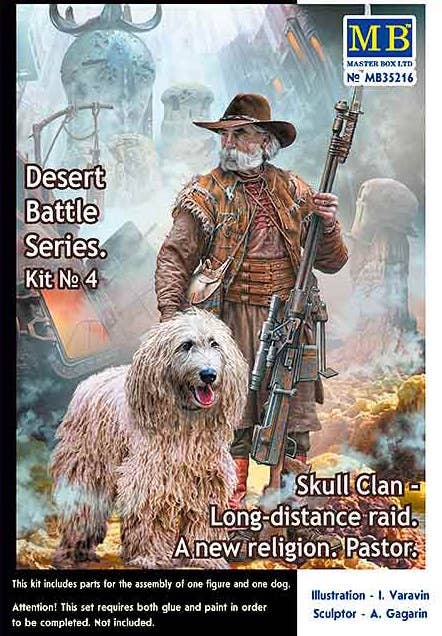 MASTER BOX 1/35 Post-apocalyptic fiction. Desert Battle Series. Skull Clan Long-distance raid. Kit No.4. A new religion. Pastor | 4820113082351