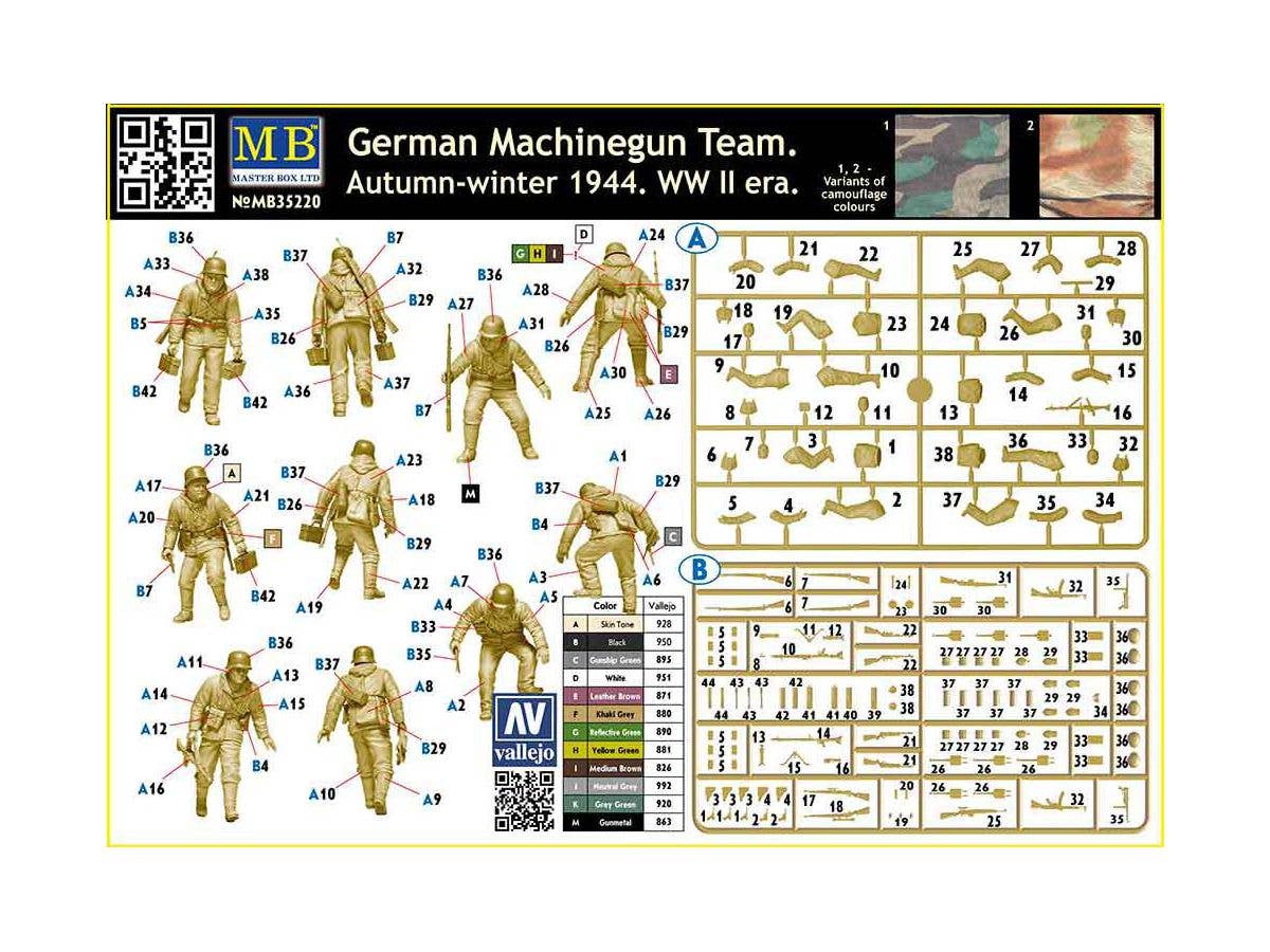 Master Box 1/35 German Machinegun Team. Autumn-winter 1944. WW II era | 4820113082481