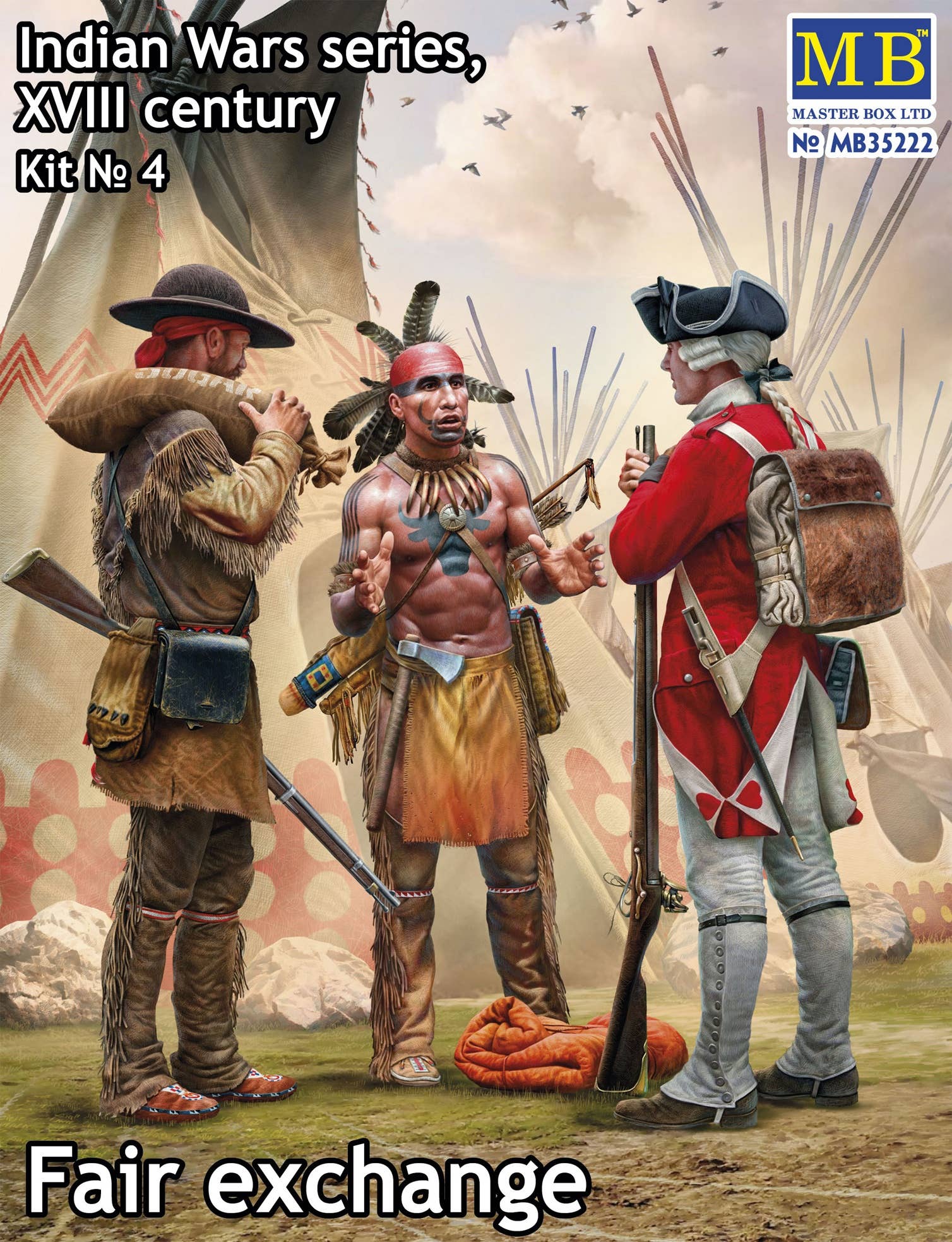 MASTER BOX 1/35 Fair exchange. Indian Wars Series, XVIII century. Kit No. 4 | 4820113082498
