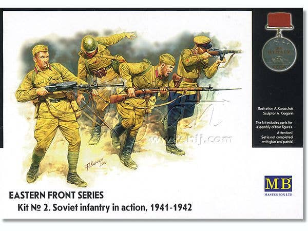MASTER BOX 1/35 Eastern Front Series. Kit No 2. Soviet Infantry in action, 1941-1942 | 4820041760260