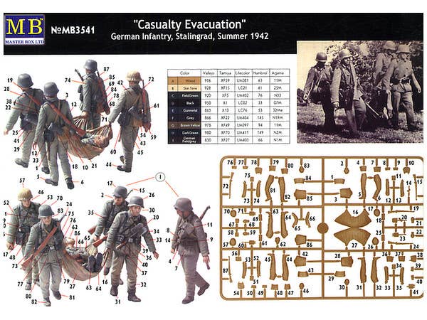 MASTER BOX 1/35 Casualty Evacuation, German Infantry, Stalingrad, Summer 1942 | 4820041760468