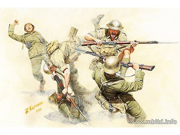MASTER BOX 1/35 Hand-to-hand fight, British and German Infantry. Battles in Northern Africa. Kit 1 | 4820113080470