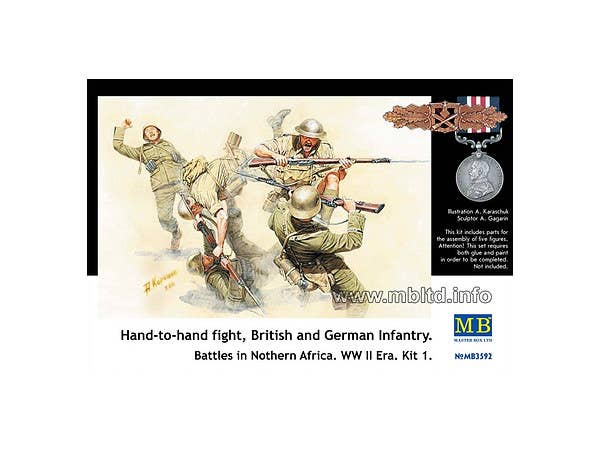 MASTER BOX 1/35 Hand-to-hand fight, British and German Infantry. Battles in Northern Africa. Kit 1 | 4820113080470