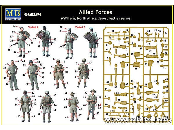 MASTER BOX 1/35 Allied Forces, WW II era, North Africa, desert battles series | 4820113080494