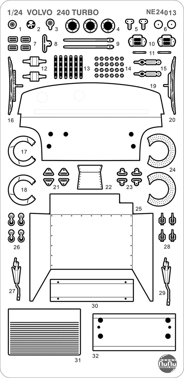Platz NuNu 1/24 Detail Up Parts for VOLVO 240 Turbo 86 ETCC Hockenheim Winner