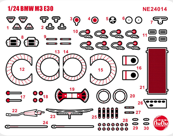 Platz Detail-Up Parts for 1/24 BMW M3 E30 Gr.A '91 Auto Tech