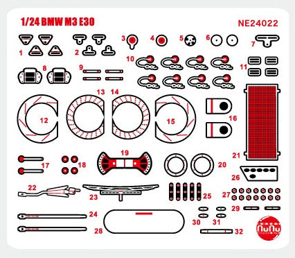 Platz NuNu 1/24 Detail-up Parts for 1/24  BMW M3 E30 90' FUJI INTER TEC CLASS WINNER