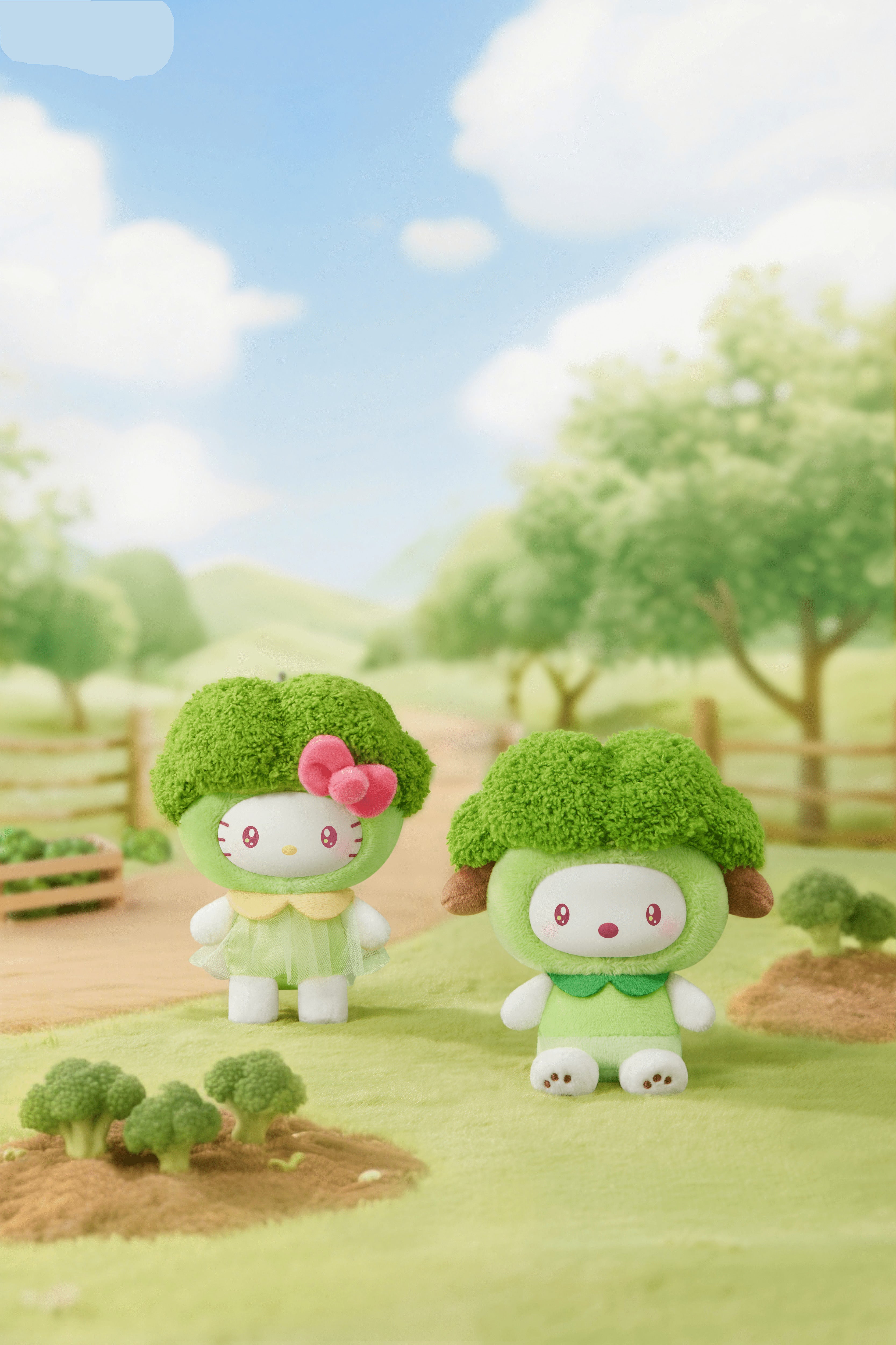 Sanrio characters Fruit & Vegetable Series Mini Plush Charm Blind Box (Box of 8)