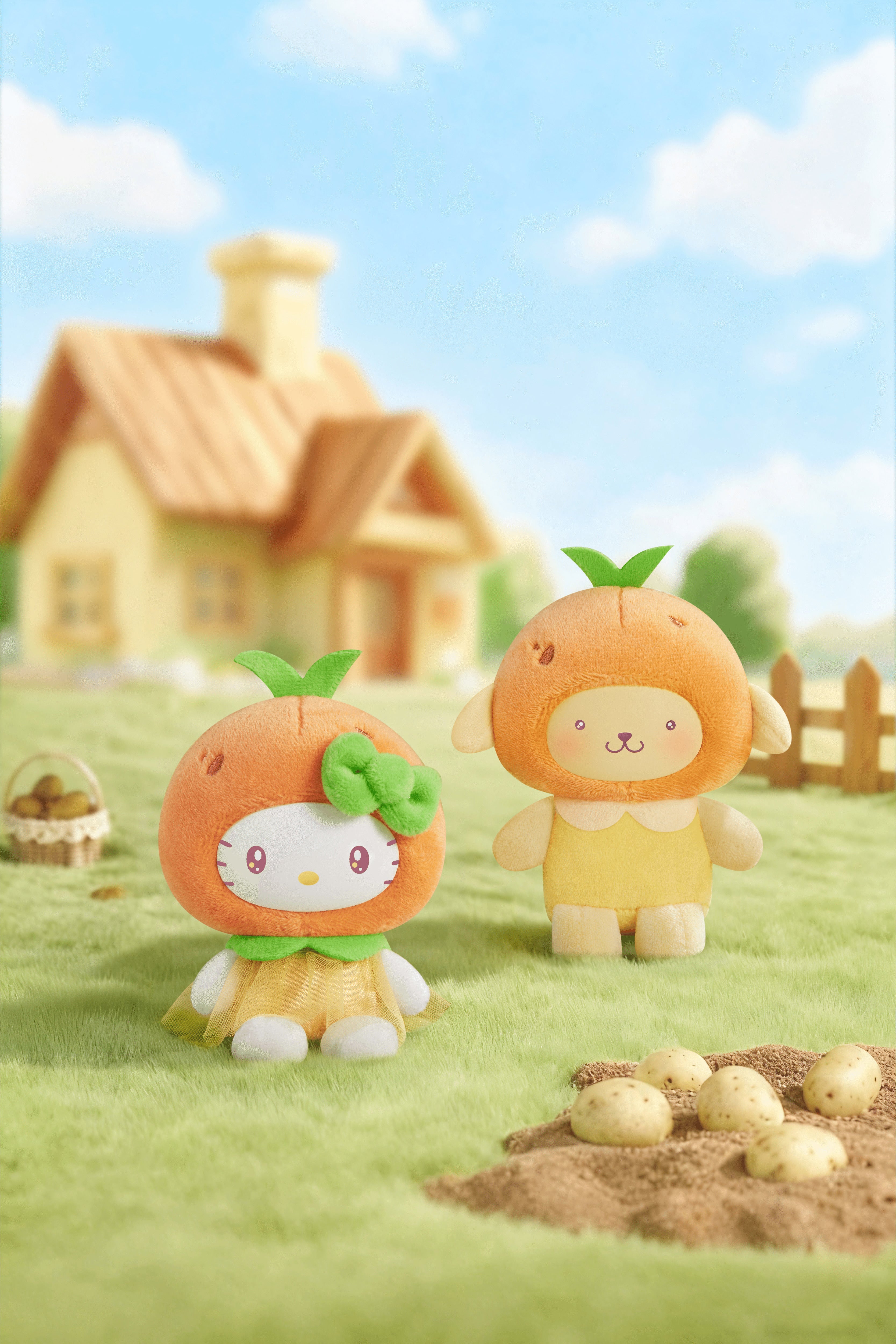 Sanrio characters Fruit & Vegetable Series Mini Plush Charm Blind Box (Box of 8)