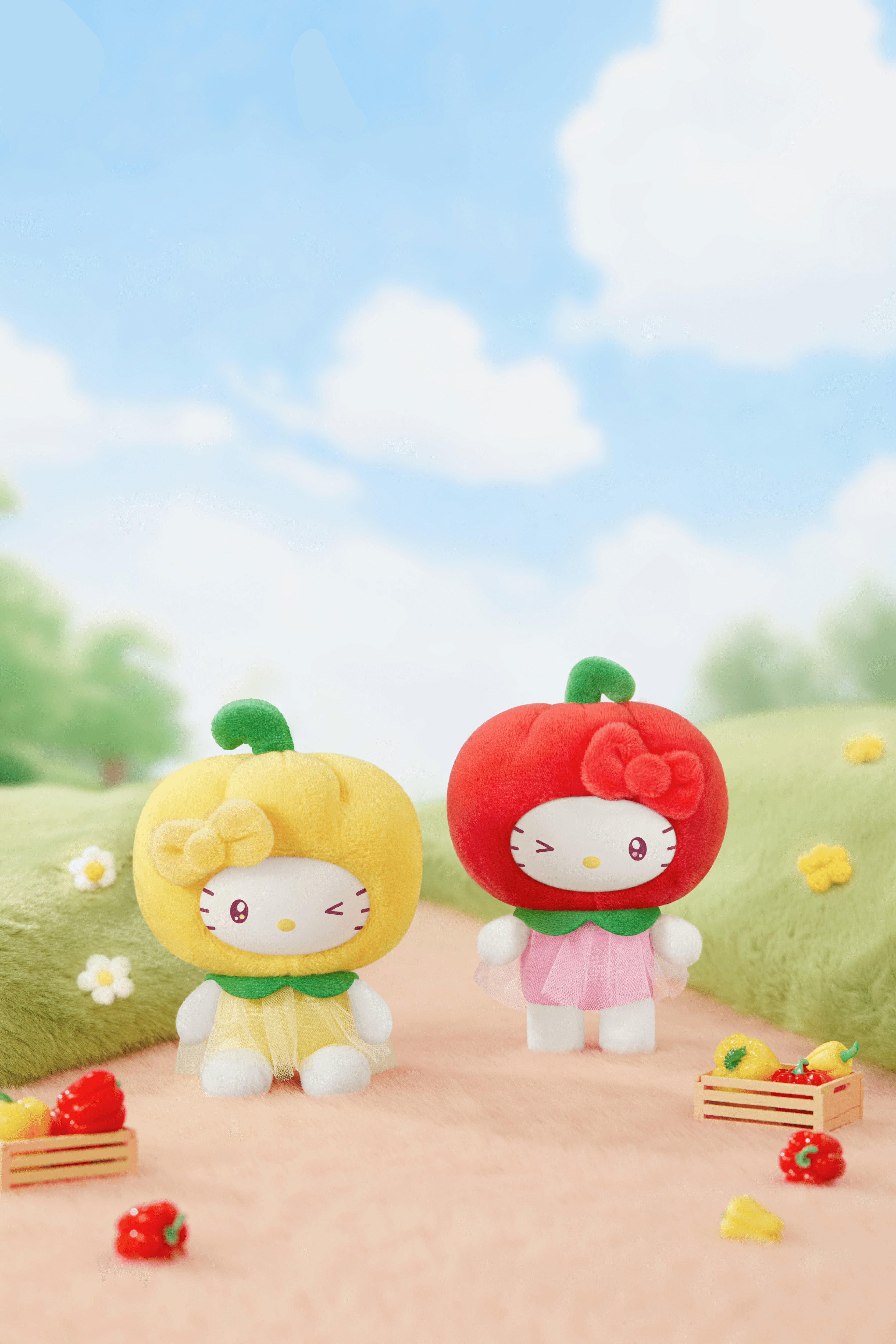 Sanrio characters Fruit & Vegetable Series Mini Plush Charm Blind Box (Box of 8)