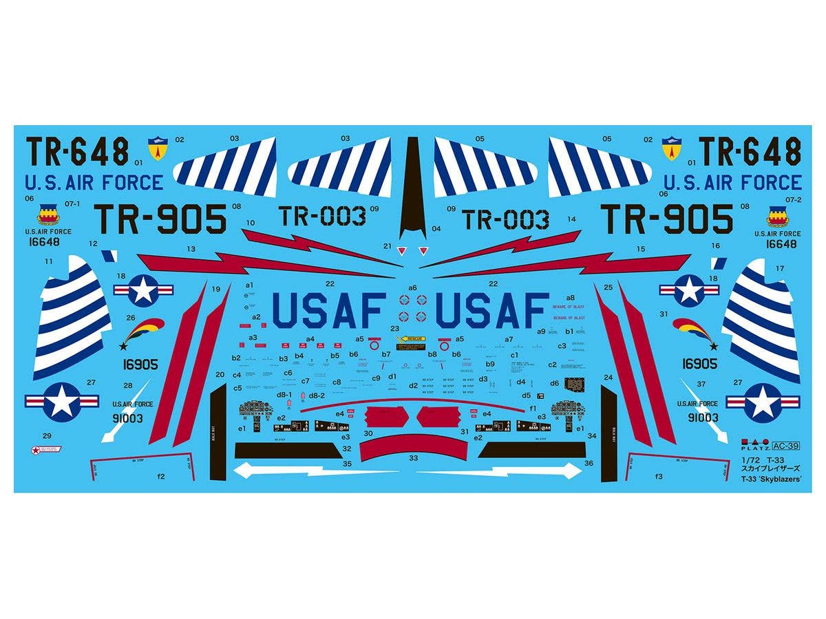 Platz 1/72 USAF Jet Trainer T-33A Shooting Star 'Skyblazers' | 4545782070712