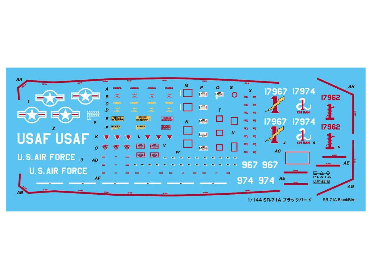 Platz 1/144 USAF Strategic Reconnaissance Aircraft SR-71A Blackbird | 4545782078152
