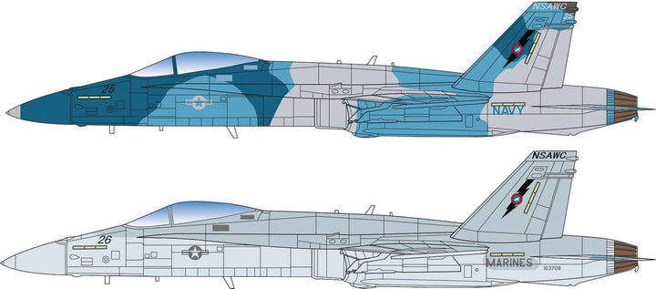 Platz 1/144 F/A-18C Hornet United States Navy Fighter Weapons School 'TOP GUN' (2 kits in one box) | 4545782076134
