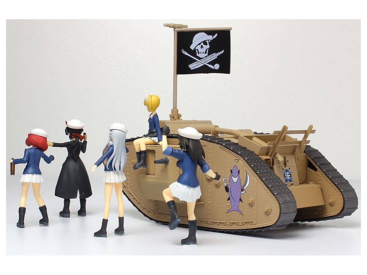 Platz 1/35 Girls und Panzer Das Finale Deformed Mk.IV Painted Display Model + Team Samesan Figure Kit Set | 4545782076950