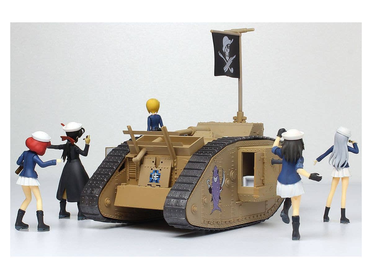 Platz 1/35 Girls und Panzer Das Finale Deformed Mk.IV Painted Display Model + Team Samesan Figure Kit Set | 4545782076950