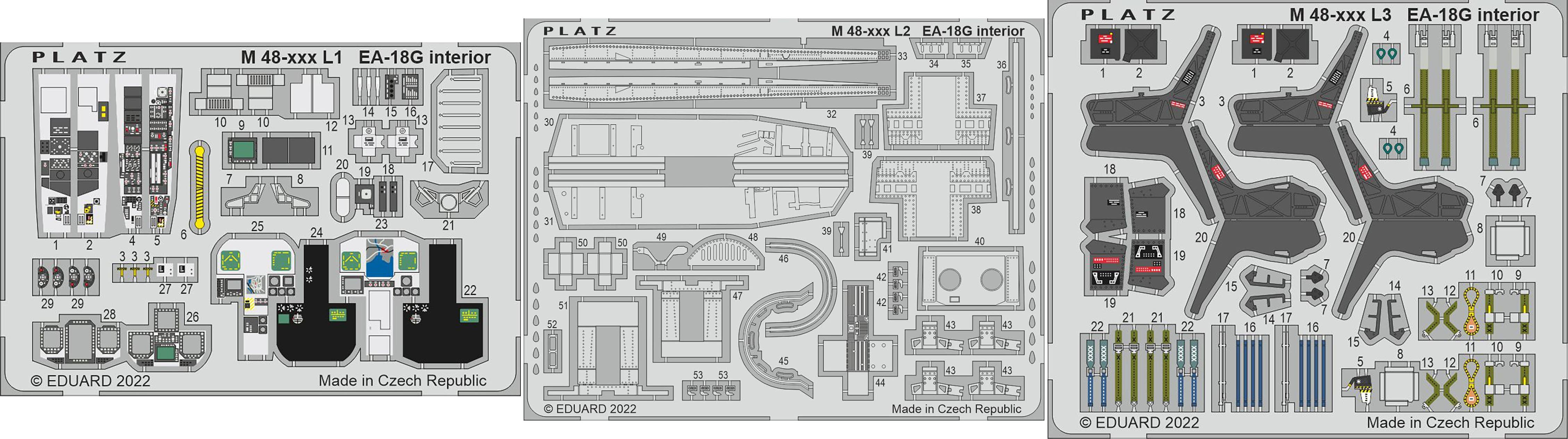 Platz 1/48 EA-18G Growler Photo-Etched Parts For Cockpit | 4545782082272