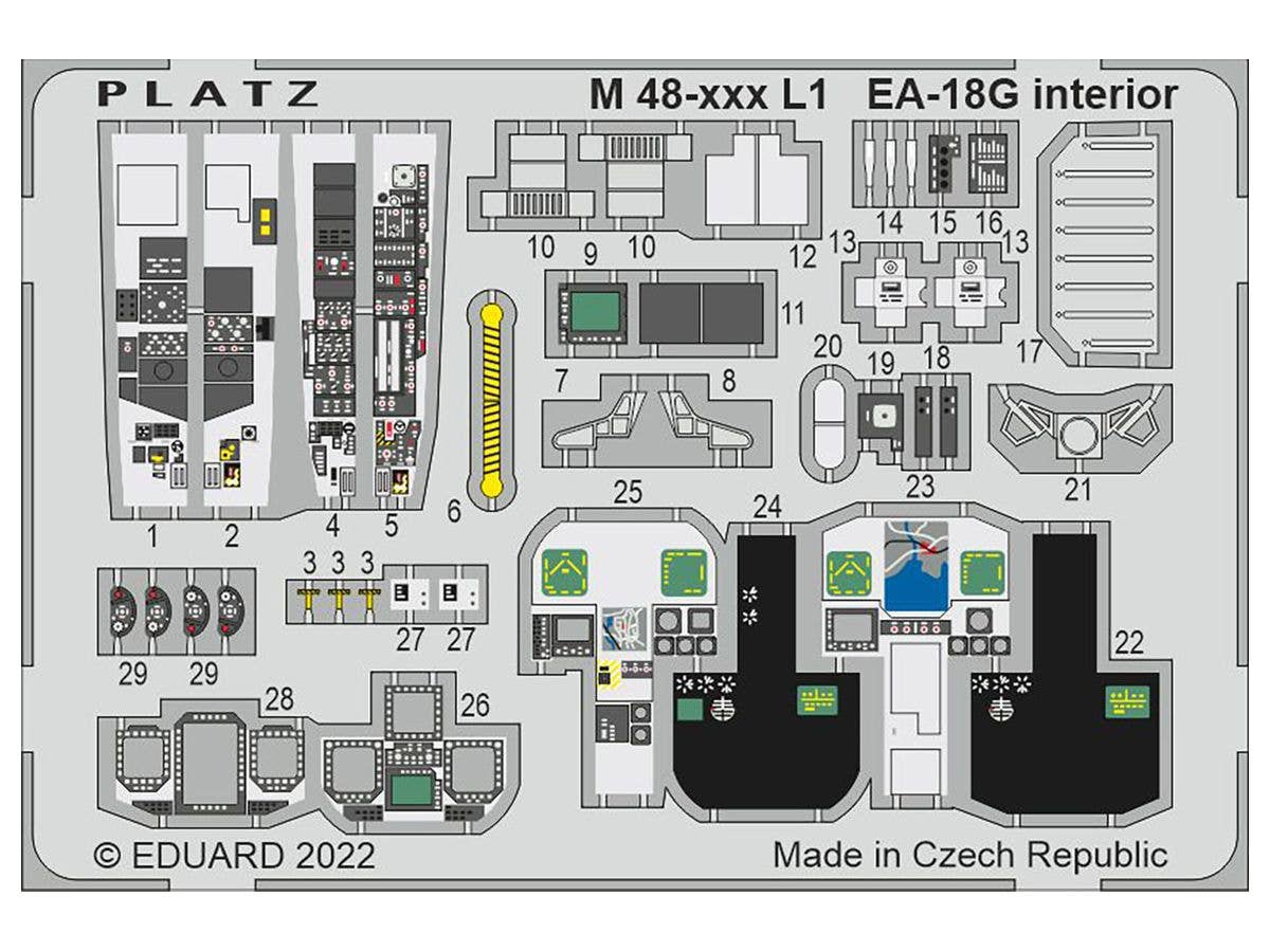 Platz 1/48 EA-18G Growler Photo-Etched Parts For Cockpit | 4545782082272