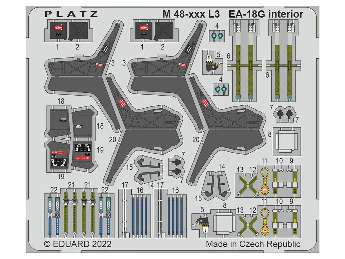 Platz 1/48 EA-18G Growler Photo-Etched Parts For Cockpit | 4545782082272