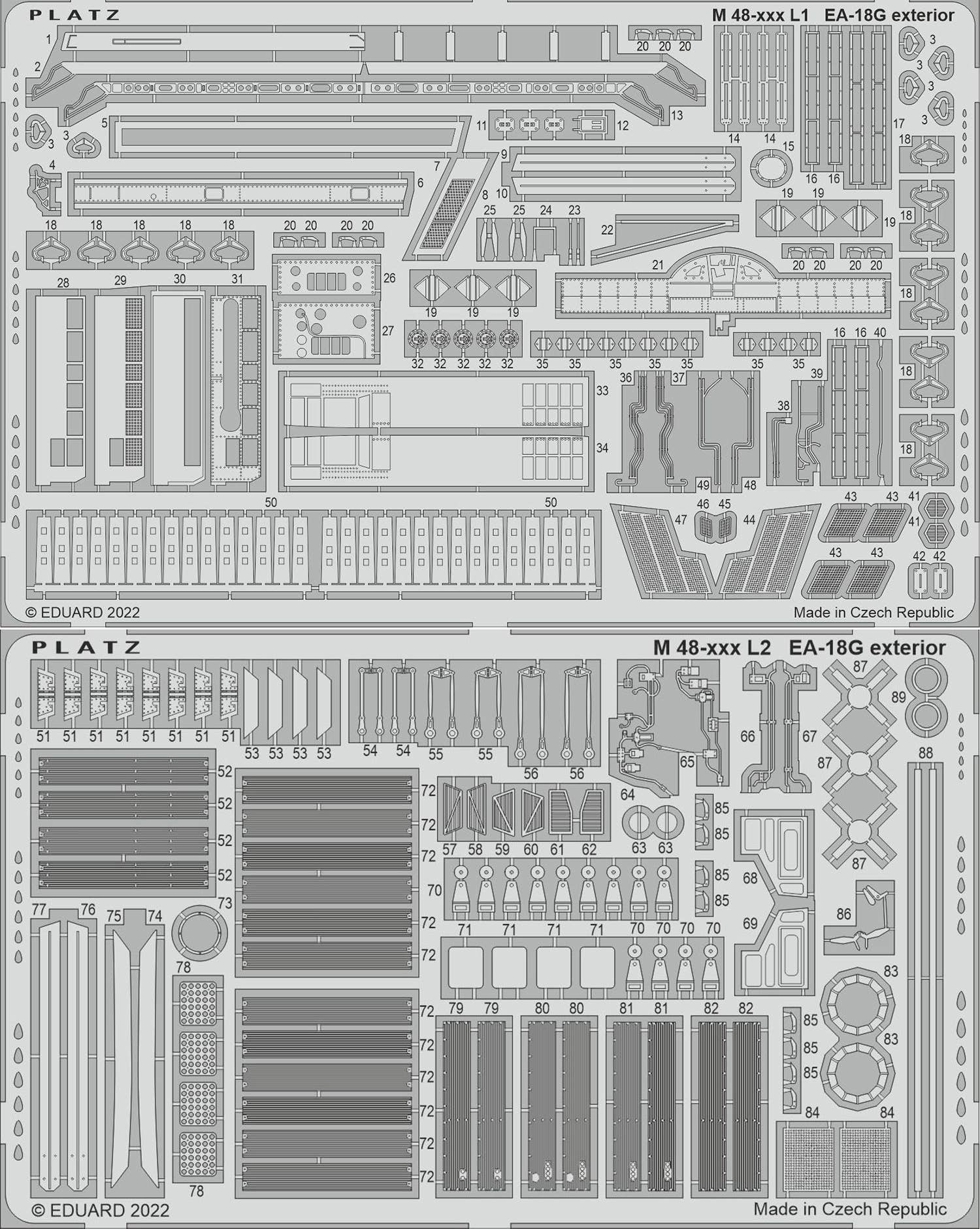 Platz 1/48 EA-18G Growler Photo-Etched Parts For Exterior | 4545782082395