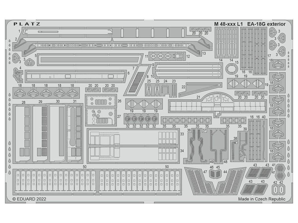 Platz 1/48 EA-18G Growler Photo-Etched Parts For Exterior | 4545782082395