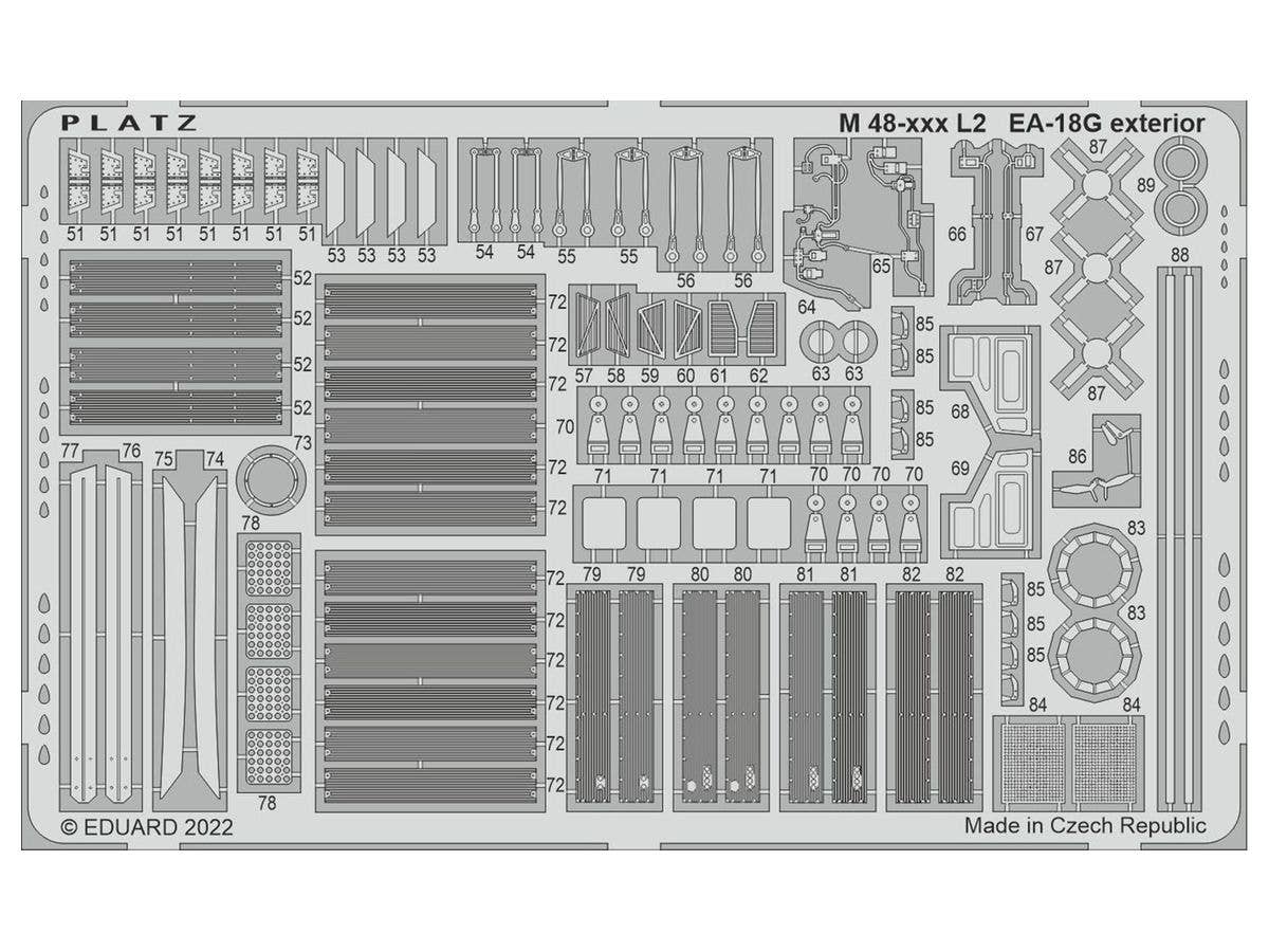 Platz 1/48 EA-18G Growler Photo-Etched Parts For Exterior | 4545782082395