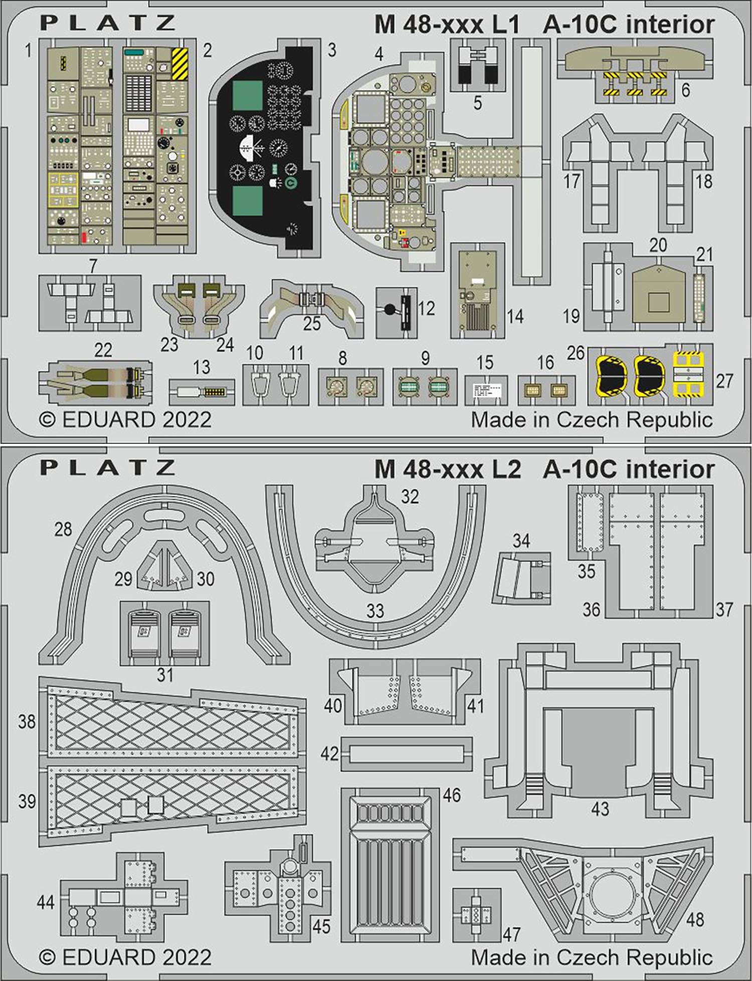 Platz 1/48 A-10C thunderbolt II Photo-Etched Parts For Cockpit | 4545782082548